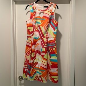 Multi color cotton dress with pockets